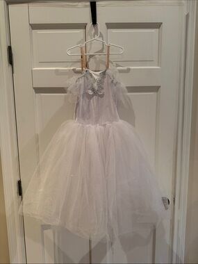 White Sparkle Tulle Princess Kids Costume Dress